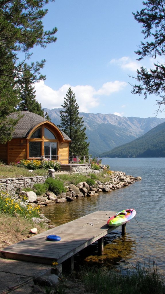 lakeside geodesic dome retreat