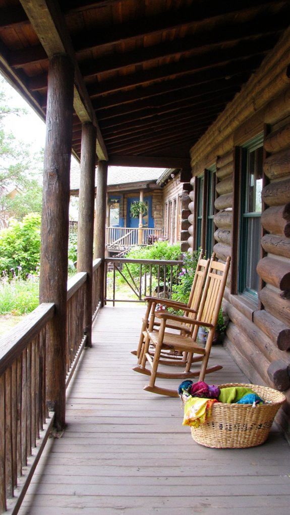 porches enhance log home charm