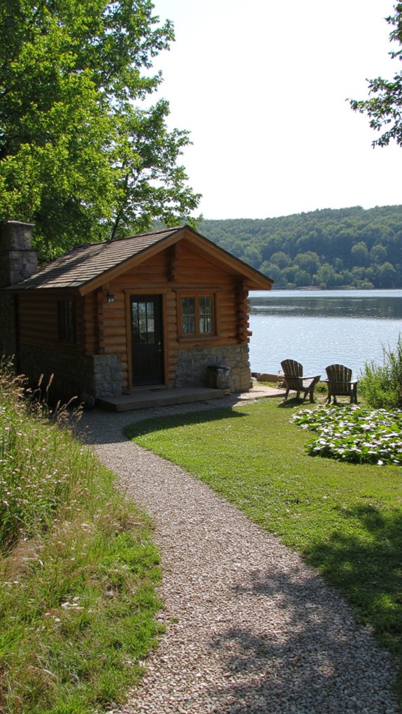tranquil minimalist lakeside retreat
