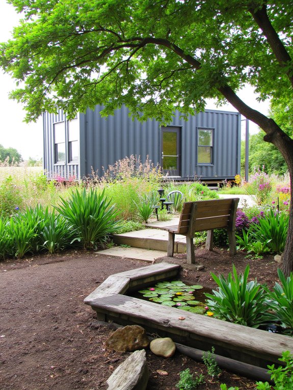 landscaping enhances container homes