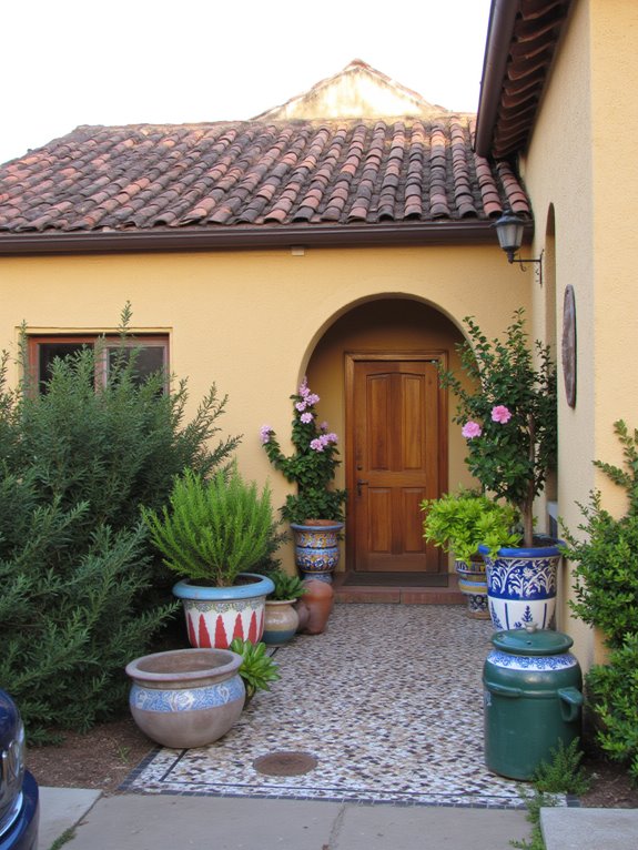 colorful pottery enhances decor