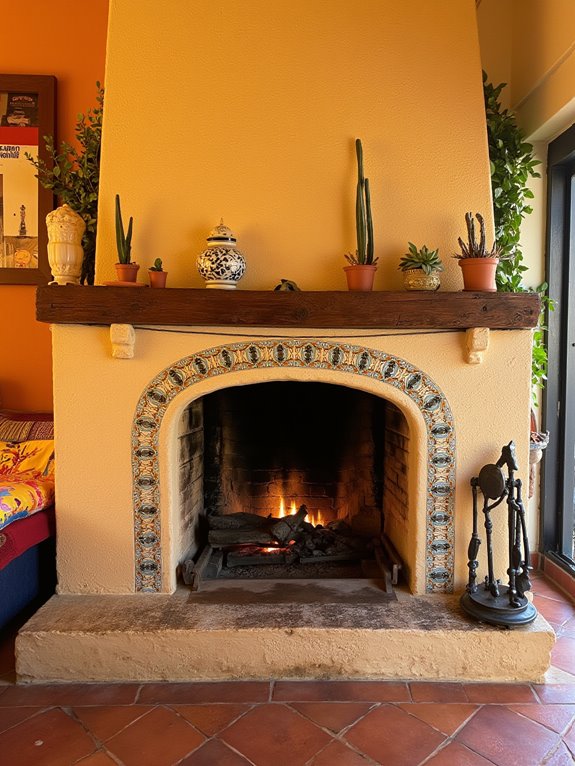 cozy fireplace with character