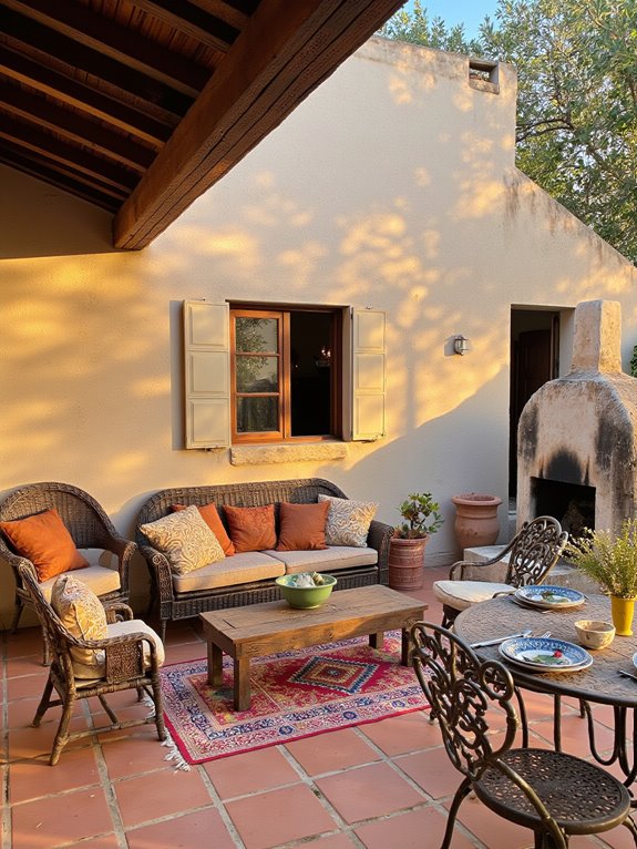 rustic outdoor furniture selection