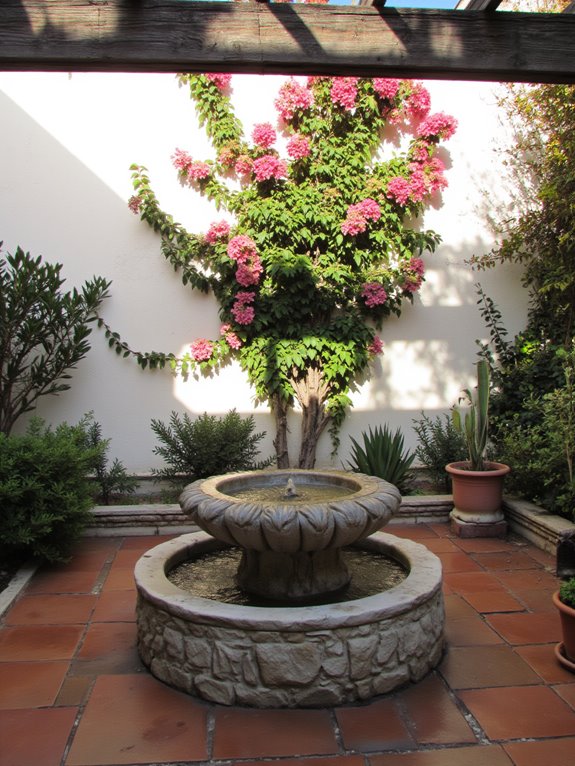 tranquil courtyard fountain design
