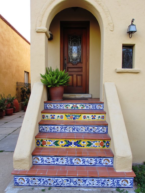 vibrant tile work accents