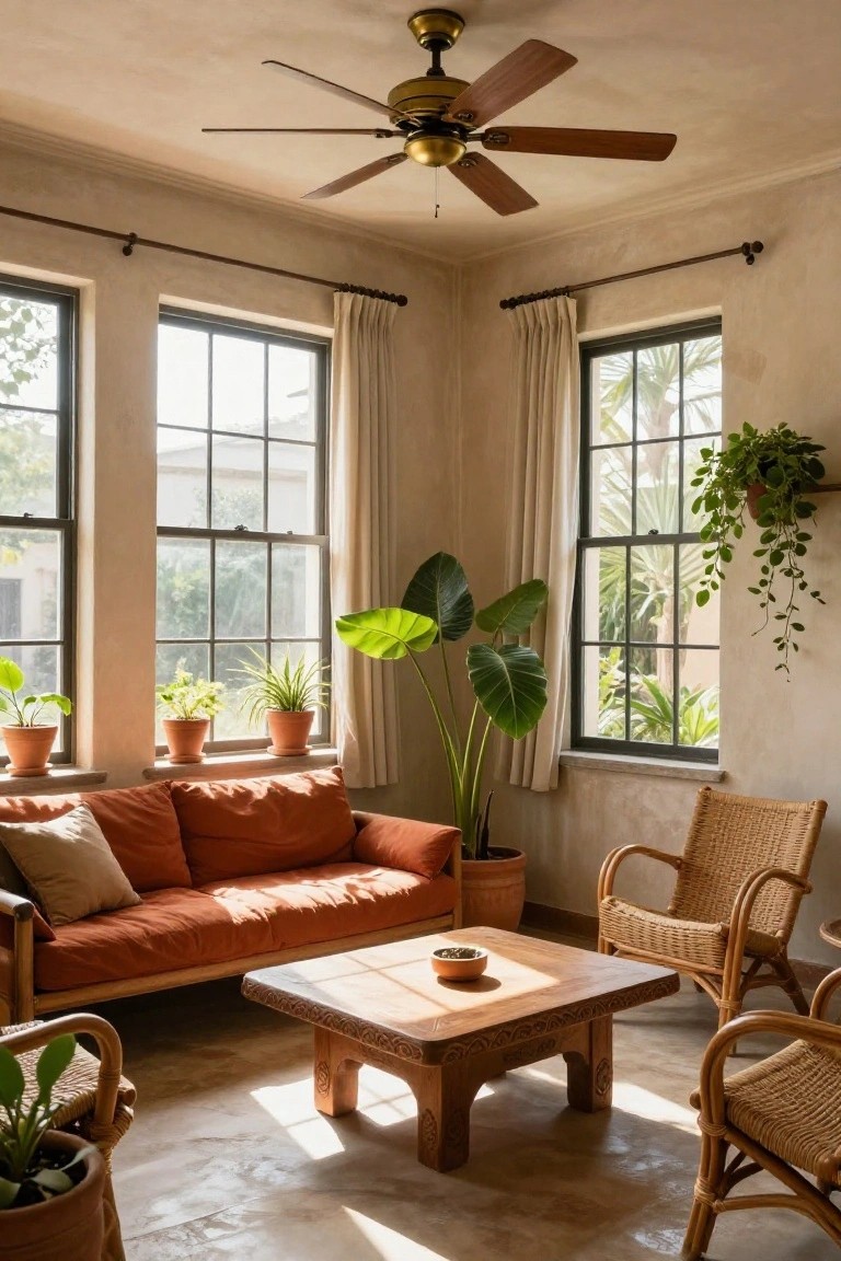 Terracotta Sofa in Neutral Rooms