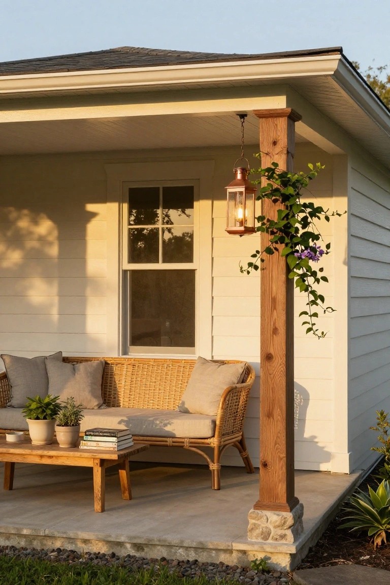 Casual Porch Lounge Setup